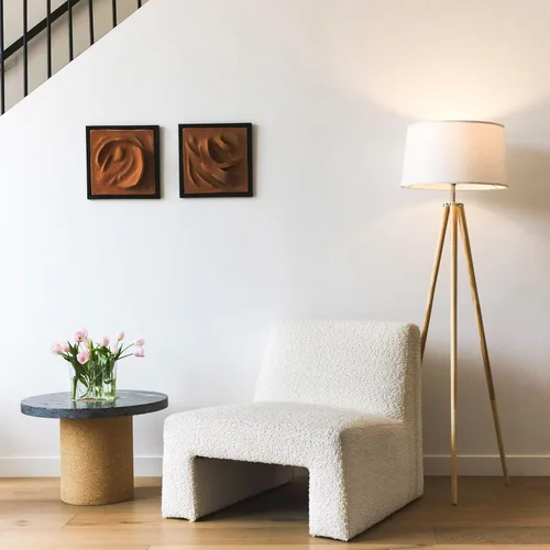 Miniatura 7 de Lámpara de pie Emma de trípode de Brightech. Diseño clásico para salas de estar contemporáneas o tradicionales. Iluminación ambiental suave., Madera
