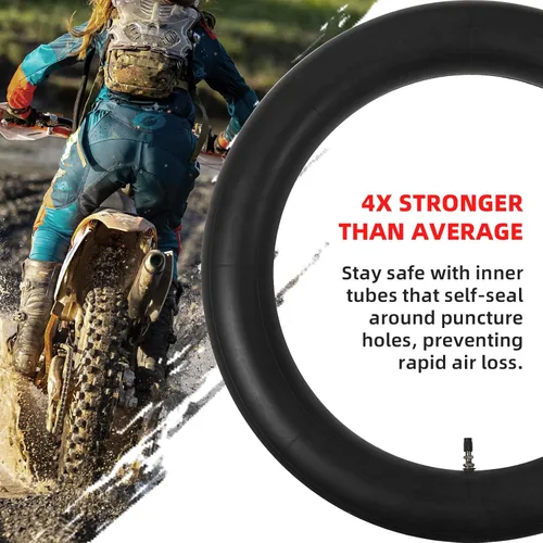 Miniatura 12 de AR-PRO (Paquete de 2) Tubos interiores de repuesto para bicicleta de tierra 2.50/2.75-10, resistente con vástago de válvula curvado TR-87
