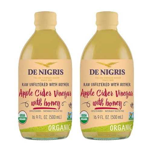 Miniatura 14 de De Nigris Vinagre de Manzana Orgánico Crudo y Sin Filtro 500ml (16,9 Oz) Vinagre de Manzana con Madre, una Fuente de Elementos Funcionales