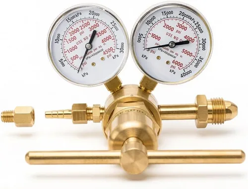 Miniatura 8 de Regulador de nitrógeno, medidor de nitrógeno HVAC con manguera de 60 pulgadas, equipo de presión de suministro de 0-800 PSI Medidores de conexión