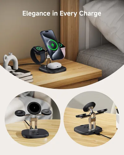 Miniatura 8 de Cargador rápido dual para Apple Watch 11, soporte de cargador inalámbrico magnético para iPhone Air/17 Pro Max/17 Pro/17/16/15/14, estación de carga