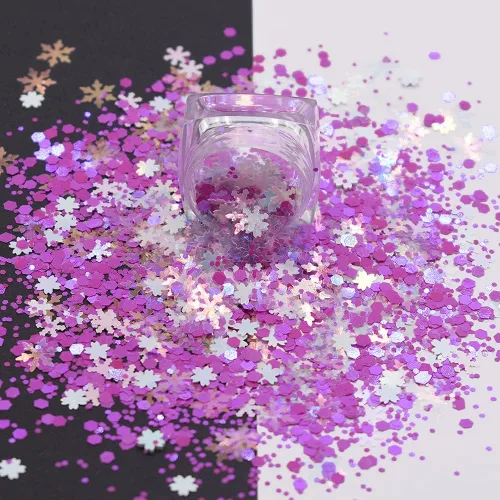 Miniatura 54 de Caja y juego de 12 colores – Árbol de copo de nieve de Navidad Serie de mezclas gruesas con purpurina – Festival Rave Beauty Maquillaje de cara