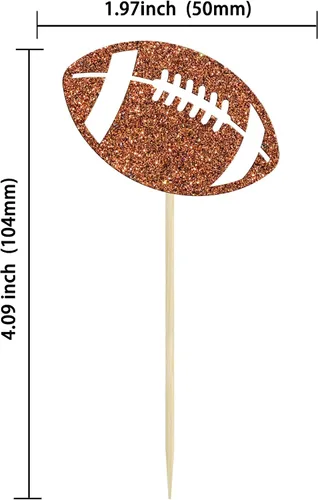 Miniatura 2 de 24 piezas de pelota de rugby para magdalenas, jugadores de fútbol, selecciones deportivas para cupcakes, temática de deportes de rugby, baby shower