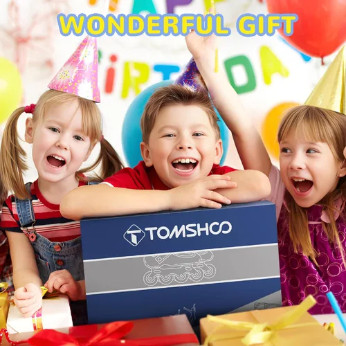Miniatura 7 de TOMSHOO Adjustable Inline Skates for Kids Outdoor Roller Skates with Full Light Up Wheels Roller Blades for Girls and Boys Birthday Gift Azul