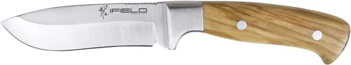 iFIELD Cuchillo de caza deportivo para entrenamiento, hoja MOVA de 4 pulgadas en acabado satinado, hoja total de 8.5 pulgadas, virola de acero