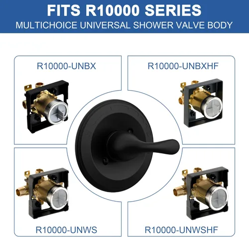 Miniatura 5 de Reemplazo para D Faucet 13 Series Kit de Molduras de Válvula de Ducha de Función Única, Manija de Ducha, Kit de Molduras de Ducha Negro Mate