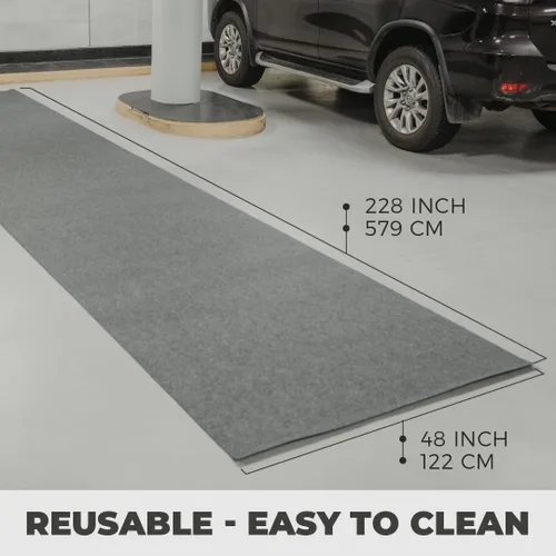 Miniatura 2 de Alfombrillas multiusos resistentes para garaje, juego de 2 rollos extra grandes (49.2 x 234 pulgadas cada uno), protección de suelo antideslizante