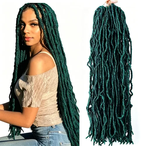 Miniatura 56 de 6 Paquetes Soft Locs Cabello de Ganchillo Pre Looped Faux Locs Trenzas de Ganchillo Goddess Locs Dreadlocs Cabello Sintético Para Mujeres Negras 1b