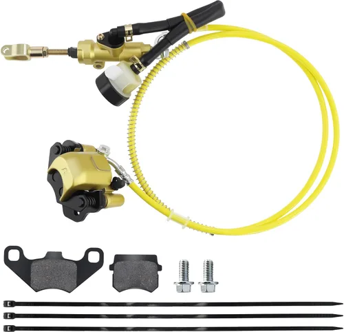 Miniatura 9 de PRO BAT Kit de montaje de pinza de cilindro maestro de freno hidráulico trasero Go Kart Golf Cart ATV, Negro