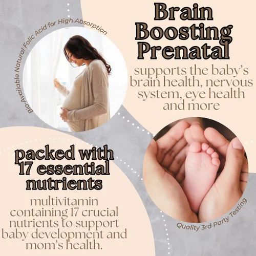 Miniatura 6 de Research Labs Vitaminas prenatales para mujeres 2 Fer 1 anuncio: 6 veces más ácido fólico metilado biodisponible MTHF 5 Apoya el desarrollo