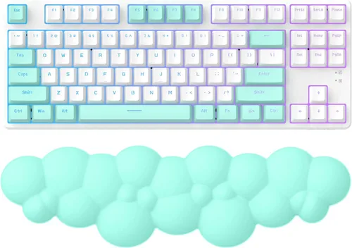 Miniatura 15 de MANBASNAKE Reposamuñecas para teclado, espuma viscoelástica de alta densidad de poliuretano con base antideslizante para aliviar el dolor