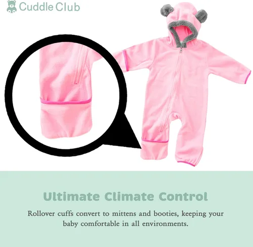 Miniatura 2 de Enterizo de vellón Bunting para bebé rómper con capucha para niño de una sola pieza ropa de exterior chaqueta