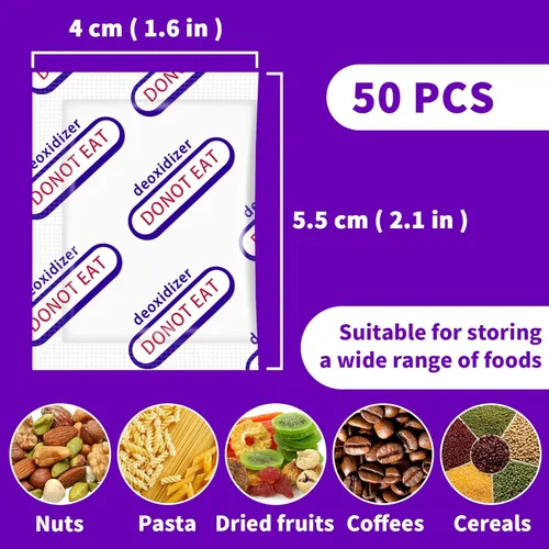 Miniatura 5 de Envueltos individualmente: absorbentes de oxígeno Midukit para almacenamiento de alimentos de 500 cc, 50 paquetes, paquetes de grado alimenticio