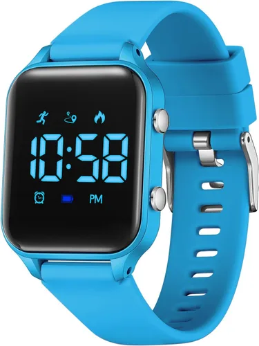 Relojes digitales para niños y niñas, reloj deportivo con rastreador de fitness, podómetro, alarmas, cronómetro, no necesita aplicación, reloj