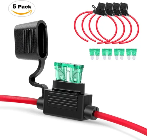 Miniatura 2 de Nilight - 50030R 120 piezas Fusibles de cuchilla estándar 5A/7.5A/10A/15A/20A/25A/30A AMP Juego surtido con 5 paquetes de portafusibles en línea