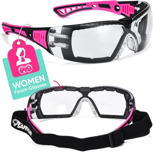 SAFEYEAR - Gafas de seguridad antivaho para mujer con lentes HD resistentes a los arañazos, gafas de trabajo para protección ocular de enfermeras