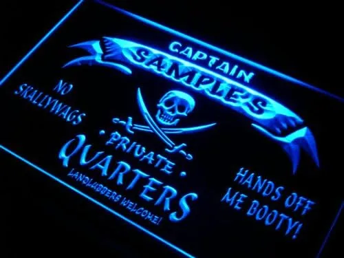 Miniatura 2 de ADVPRO pw508-b Señal de neón de la cerveza de la barra del cráneo del capitán privado de Morgan's Captain Private Quarters