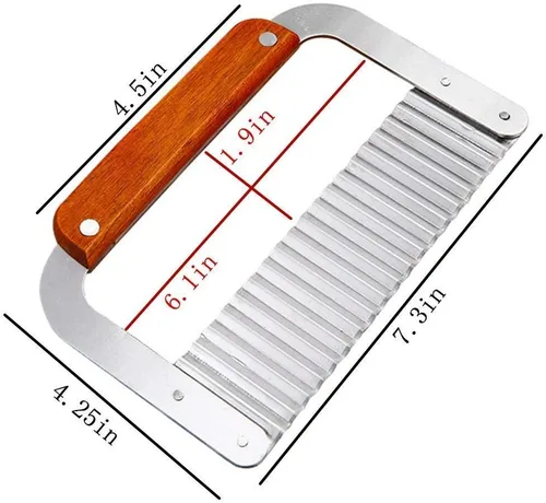 Miniatura 3 de Paquete de 2 moldes de jabón de acero inoxidable ondulado y recto, cortador de jabón, adornar patatas y verduras, herramienta de corte Wavy& Straight