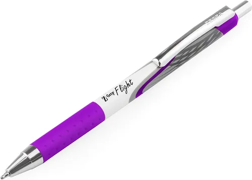 Miniatura 4 de Zebra Pen Bolígrafos clásicos Z-Grip Flight de punta gruesa de 0.047 in, paquete de 6 en embalaje de regalo (negro y morado)