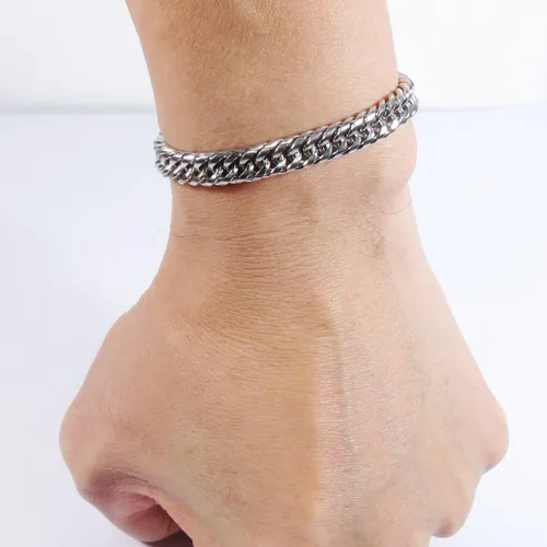 Miniatura 4 de Pulsera de acero inoxidable de doble eslabón, 0.315in