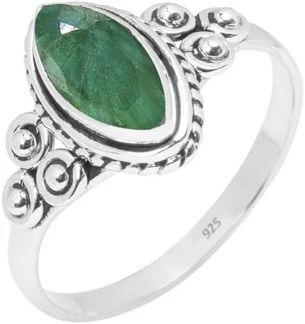 Miniatura 8 de Anillo de piedras preciosas, anillo de plata de ley 925 para mujeres y niñas, joyería hecha a mano, regalos de Navidad, tamaño de EE. UU