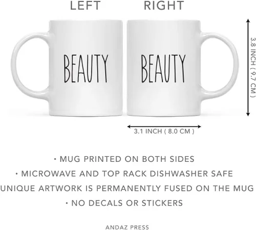 Miniatura 5 de Andaz Press Simple Farmhouse - Decoración rústica de otoño para cocina, 11 onzas, taza de té de café de cerámica, regalo para parejas, bestia