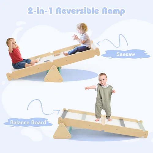 Miniatura 5 de Olakids Pikler - Juego de triángulos 7 en 1, juguetes de escalada para niños pequeños, plegable de madera Montessori, gimnasio de selva con escalera