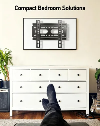 Miniatura 7 de Nuyoah Soporte de pared para TV de perfil bajo y fijo para televisores y monitores de pantalla plana de 14 a 43 pulgadas y hasta 55 libras, soporte