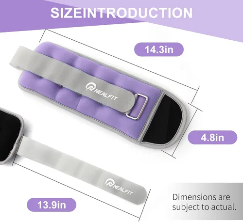Miniatura 2 de NEALFIT Pesas de tobillo para hombres, mujeres y niños, pesas para piernas, brazos y muñecas con correa ajustable para correr, gimnasia, aeróbica