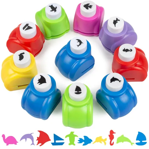 Miniatura 10 de LOVEINUSA Juego de 10 perforadoras con forma de animal terrestre para manualidades, álbumes de recortes, papel de seda para bolsas de regalo, papel