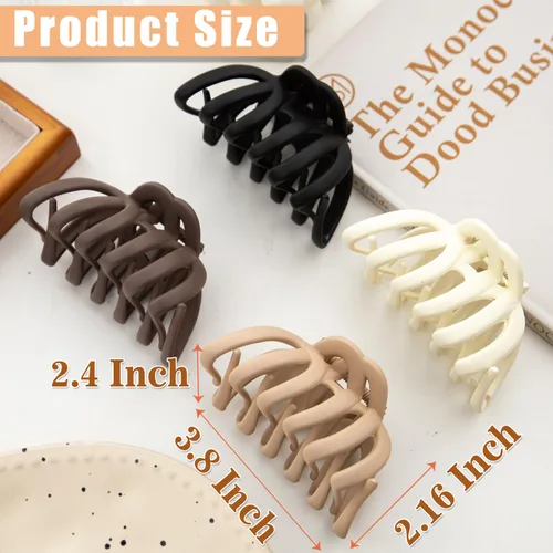 Miniatura 2 de 4 Piezas Pinzas de Garra de Pulpo Pinzas de Garra para Cabello de Pulpo para Mujeres 3.8" Pinza Grande para Cabello para Mujeres Agarre Fuerte Clip