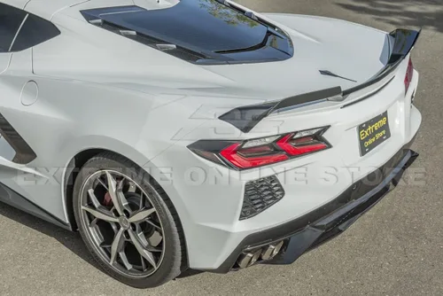 Miniatura 4 de Repuesto para modelos Chevrolet Corvette C8 2020 Par de mimbres adicionales de alerón de tapa trasera de maletero estilo Z51