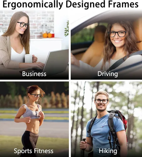 Miniatura 8 de Lentes inteligentes AI, lentes Bluetooth multifuncionales para hombres y mujeres, dispositivo de traductor de 116 idiomas y acentos, filtro de luz