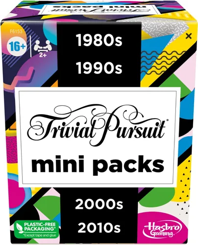 Hasbro Games Trivial Pursuit Mini Packs Multipack, divertidas preguntas de trivia para adultos y adolescentes a partir de 16 años, incluye 4 juegos