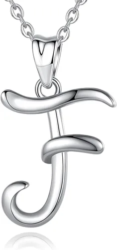 Miniatura 204 de EUDORA Collares de plata esterlina con inicial para mujer, regalos clásicos de 26 letras sin cuello para niñas, hermana, madre hija, cadena de 18
