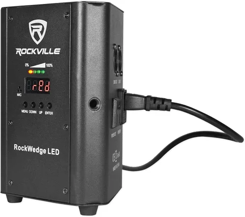 Miniatura 5 de Rockville RockWedge LED 54W RGBWA+UV - Luz Par alimentada por batería, DMX inalámbrico, recargable, diseño compacto, para DJs y eventos, 2 piezas