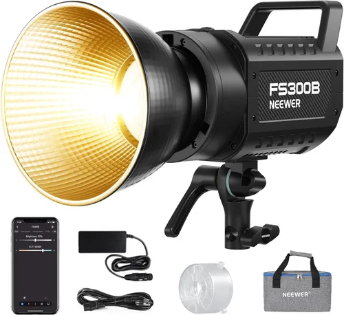 Miniatura 10 de NEEWER FS150 Luz de Vídeo LED 2.4G/Control APP, Luz Continua Silenciosa de 130W 5600K COB Luz Diurna para Fotografía con 4 Tipos de Atenuación