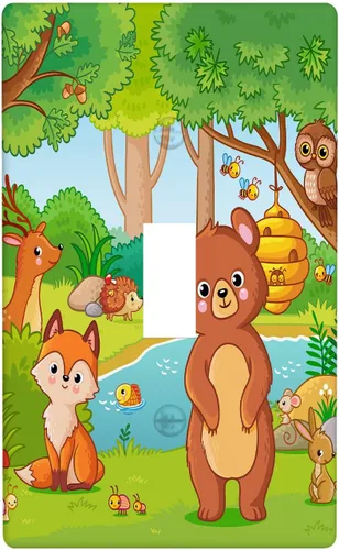 Miniatura 13 de Arctic Animals - Placa de interruptor de luz de 1 banda, lindo sello de dibujos animados, pingüino, oso polar, placa de pared individual basculante