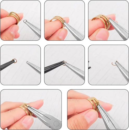 Miniatura 7 de URSKYTOUS Juego de 3 piezas de alicates para joyería, kit de herramientas para hacer joyería que incluye alicates de punta de aguja, alicates de Bm