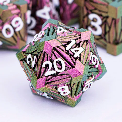 Miniatura 12 de Juego de dados de metal de 7 piezas con caja, dados D y D rojos para Debris RPG para juegos de mesa D&D, juego de rol, juego de dados poliédricos