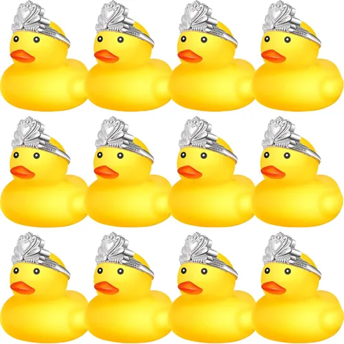 Miniatura 11 de Chivao 12 piezas de patitos de goma con 13 gafas de sol/gorras/sombreros pequeños mini patitos de goma de carnaval crucero cumpleaños juguetes