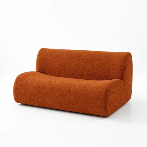 Sofá modular curvado de 58 pulgadas de 2 plazas, cómodo sofá biplaza Sherpa para espacios pequeños, sofás modulares modulares para sala de estar