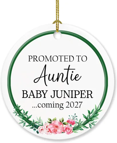 Miniatura 26 de Adorno personalizado para bebé que llega 2027, adorno de Navidad de Bump, elige el nombre del bebé y el año de Navidad para el nuevo abuelo abuela
