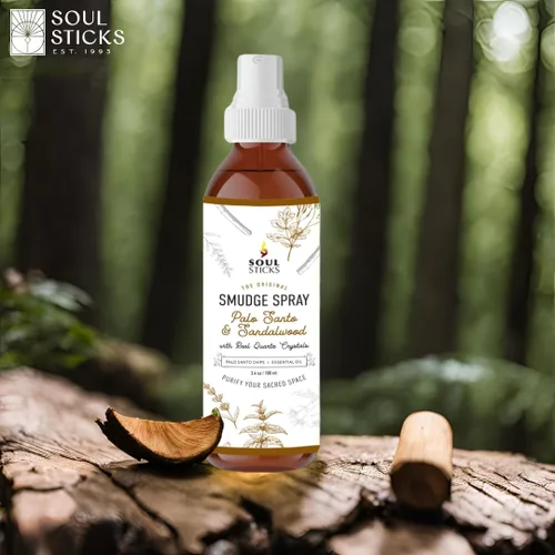 Miniatura 5 de SOUL STICKS Spray de Palo Santo y Sándalo para Limpieza y Energía Negativa Spray de Palo Santo 3.5oz con Cristales de Cuarzo Reales Spray