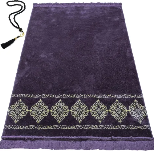 Miniatura 9 de Modefa Alfombra de oración islámica turca, grande y ancha, de terciopelo suave, Janamaz, cómoda alfombra de oración musulmana para hombres