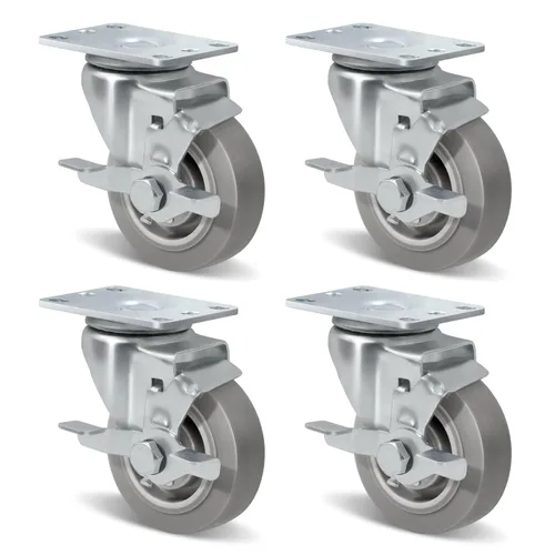 Miniatura 45 de Ruedas de Carretilla Ninoso, Juego de 4 Ruedas Industriales de Alta Resistencia de 4" con Capacidad de Carga de 1200 Libras, Ruedas para Carro