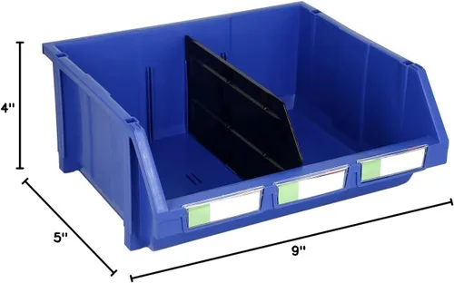 Miniatura 5 de Paquete de 2 contenedores apilables extragrandes de almacenamiento – 16.5 x 14.5 x 6.9 pulgadas, organizador resistente, diseño colgante