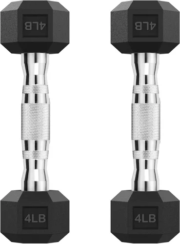 Miniatura 40 de HANDBODE Juego de 2 mancuernas hexagonales de 2.5 a 65 libras con revestimiento de goma, mancuernas para ejercicio y fitness, peso de mano