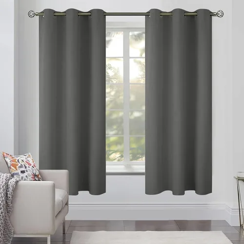 Miniatura 2 de White Classic Cozlo - 2 paneles de cortinas opacas para dormitorio con ojales, cortinas opacas para oscurecer la habitación, cortinas