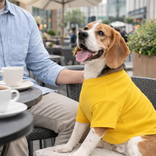 Miniatura 8 de Lovelonglong Ropa para Mascotas Disfraces para Perros Camiseta Básica Lisa Camisetas para Perros Pequeños Amarillo L